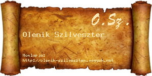 Olenik Szilveszter névjegykártya